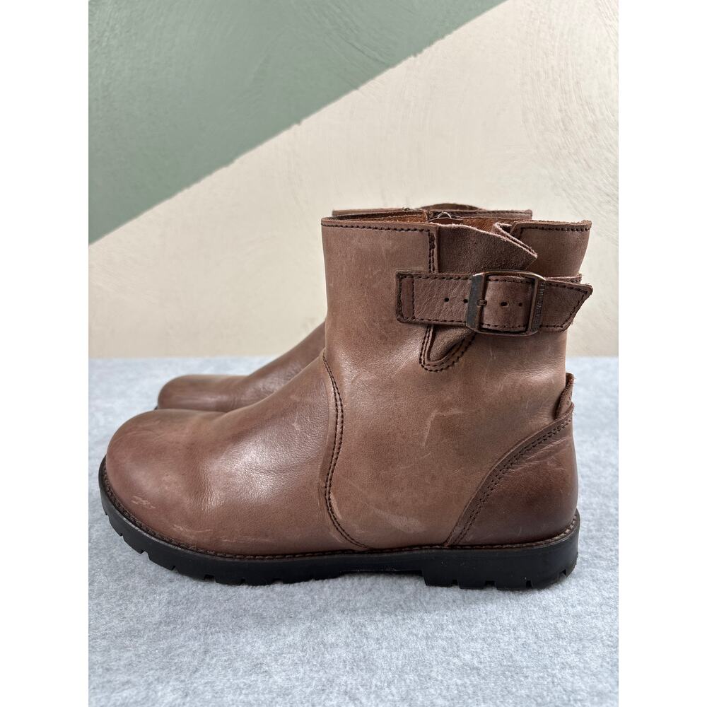 Birkenstock Brown Leather Ankle Boots with Buckle - Picture 2 of 10